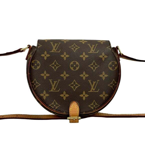 LOUIS VUITTON Authentic Brown Monogram Leather Pochette Shoulder Bag
